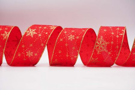 Glitter Snowflakes Wired Ribbon_KF7294G-7G_red